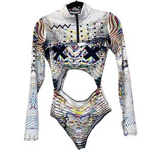 BADINKA Electric Body Suit and Shrug Festival / Rave Set